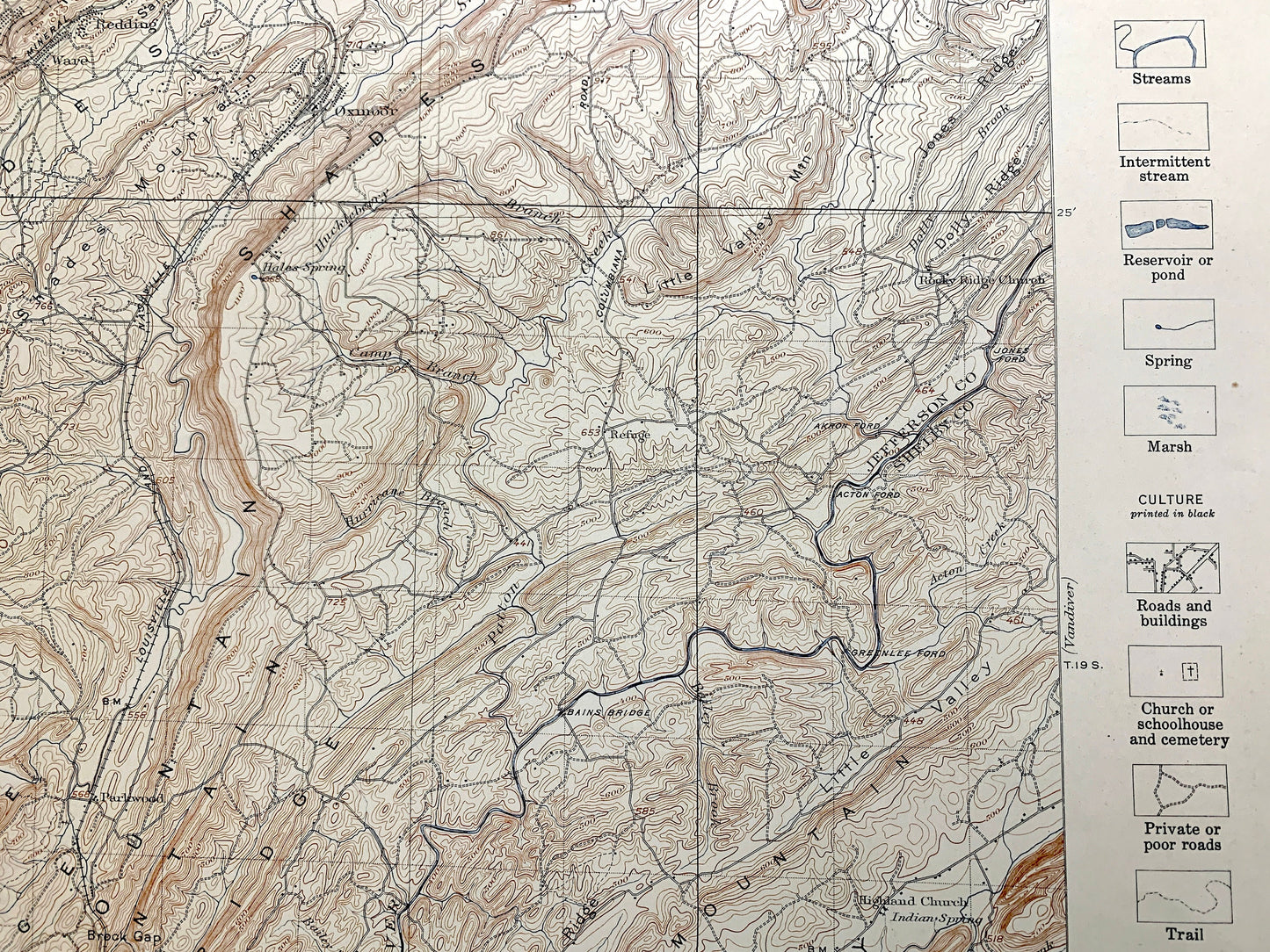 Antique Bessemer, Alabama 1907 US Geological Survey Topographic Map – Birmingham, Cleveland, Brighton, Helena, Jefferson, Shelby County, AL