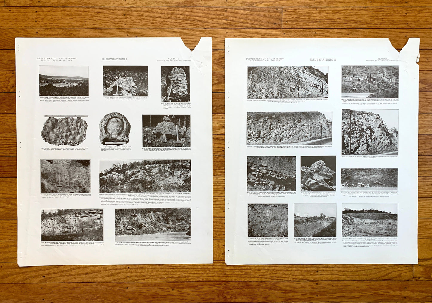 Antique 1927 Vandiver-Bessemer, Alabama Rock Formation Photographs – US Geological Survey – Shale, Sandstone, Jefferson, Shelby County, AL