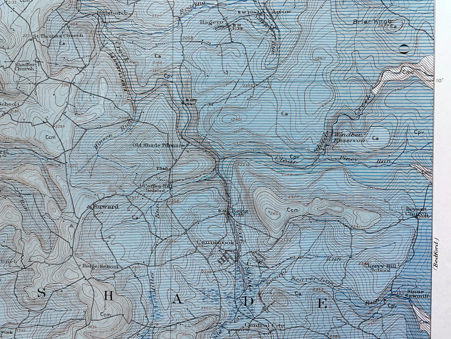 Antique Windber, Pennsylvania 1914 US Geological Survey Topographic Map – Paint, Shade, Stonycreek, Bedford, Cambria, Somerset County, PA
