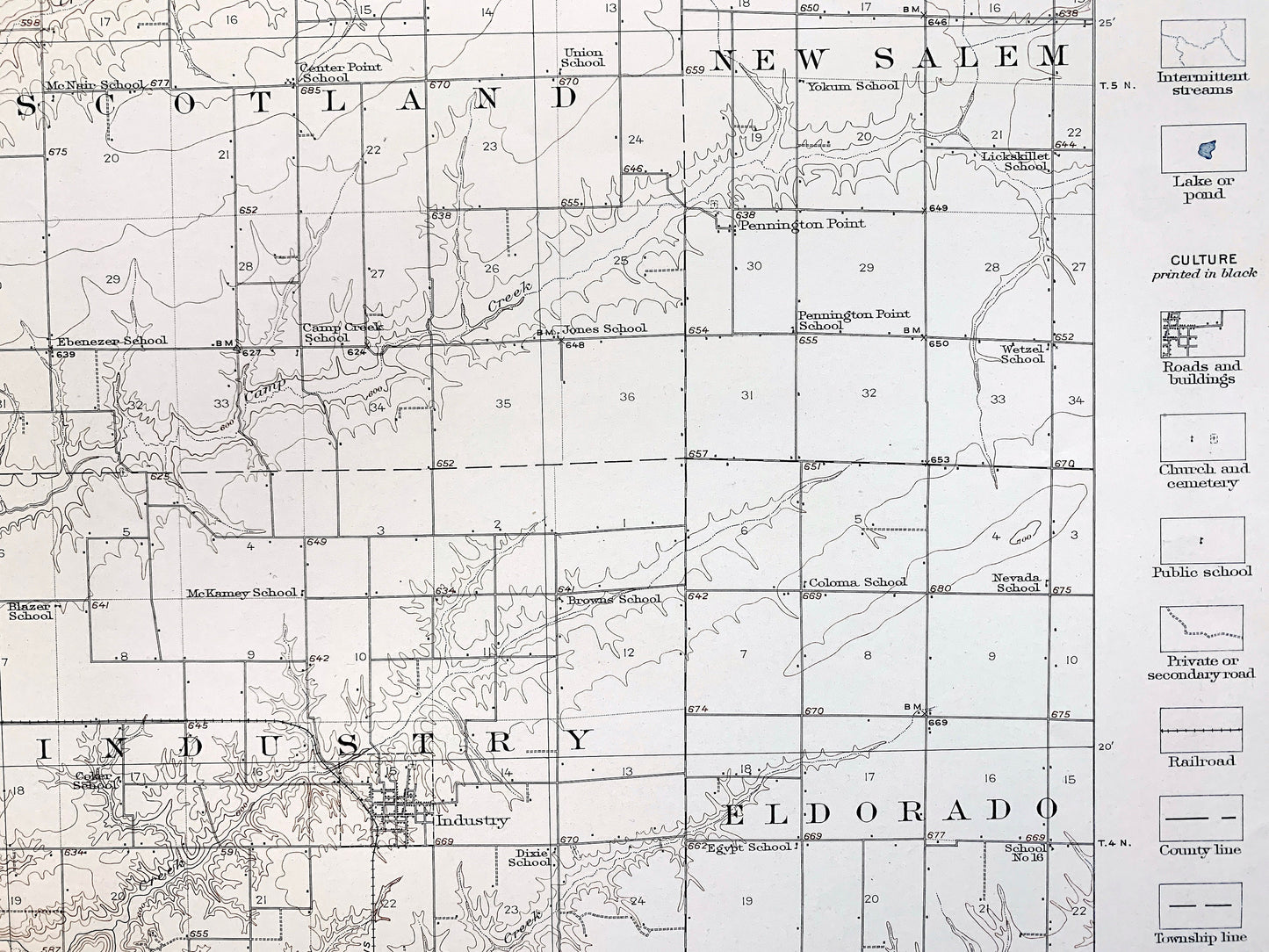 Antique Macomb, Illinois 1914 US Geological Survey Topographic Map – McDonough, Schuyler County, Bethel, Industry, Emmet, Mound, Bardolph IL