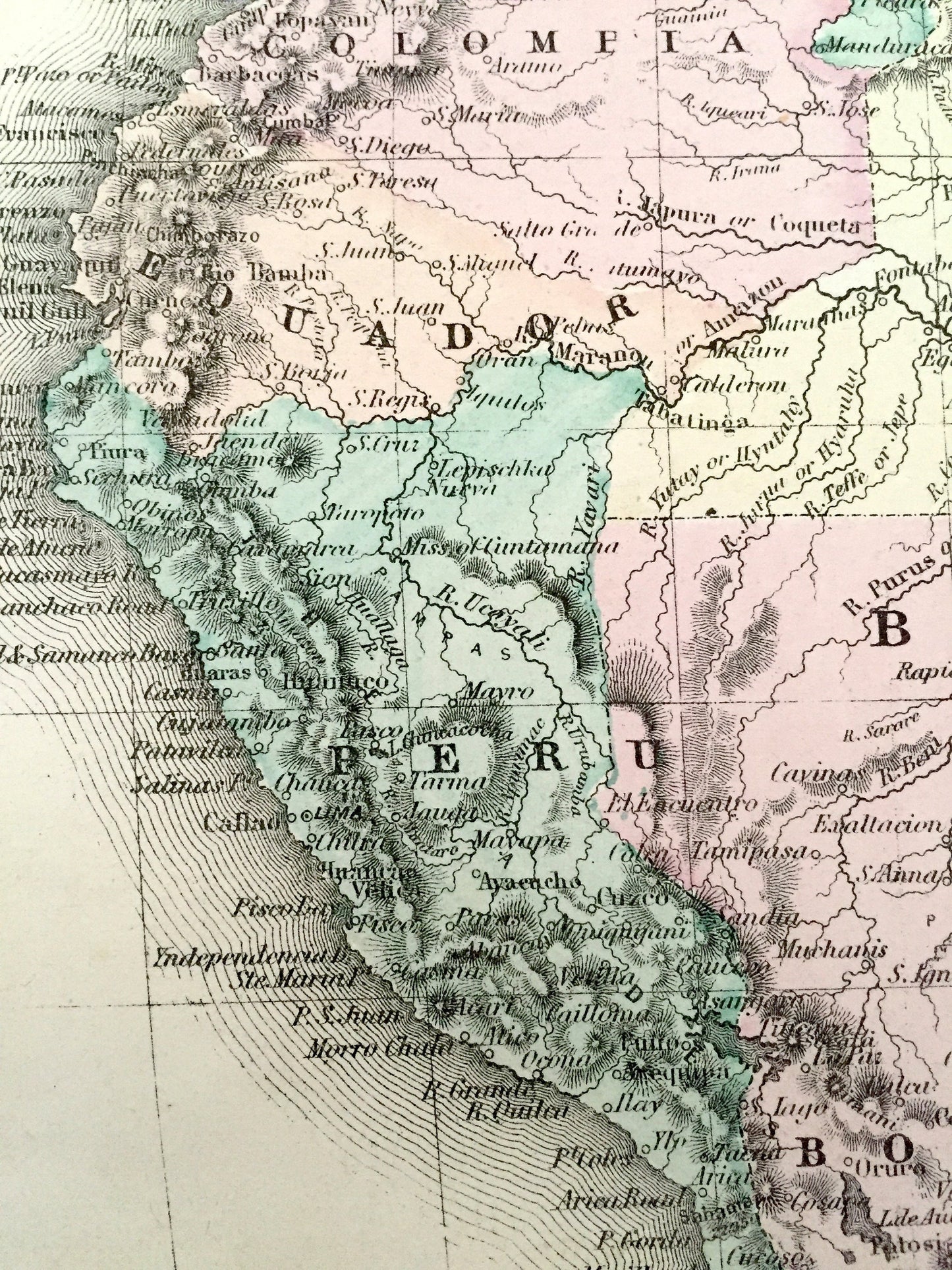 Antique 1874 North America and South America Map from O.W. Gray's Atlas of United States of America; Stedman, Brown & Lyon – USA, Brazil
