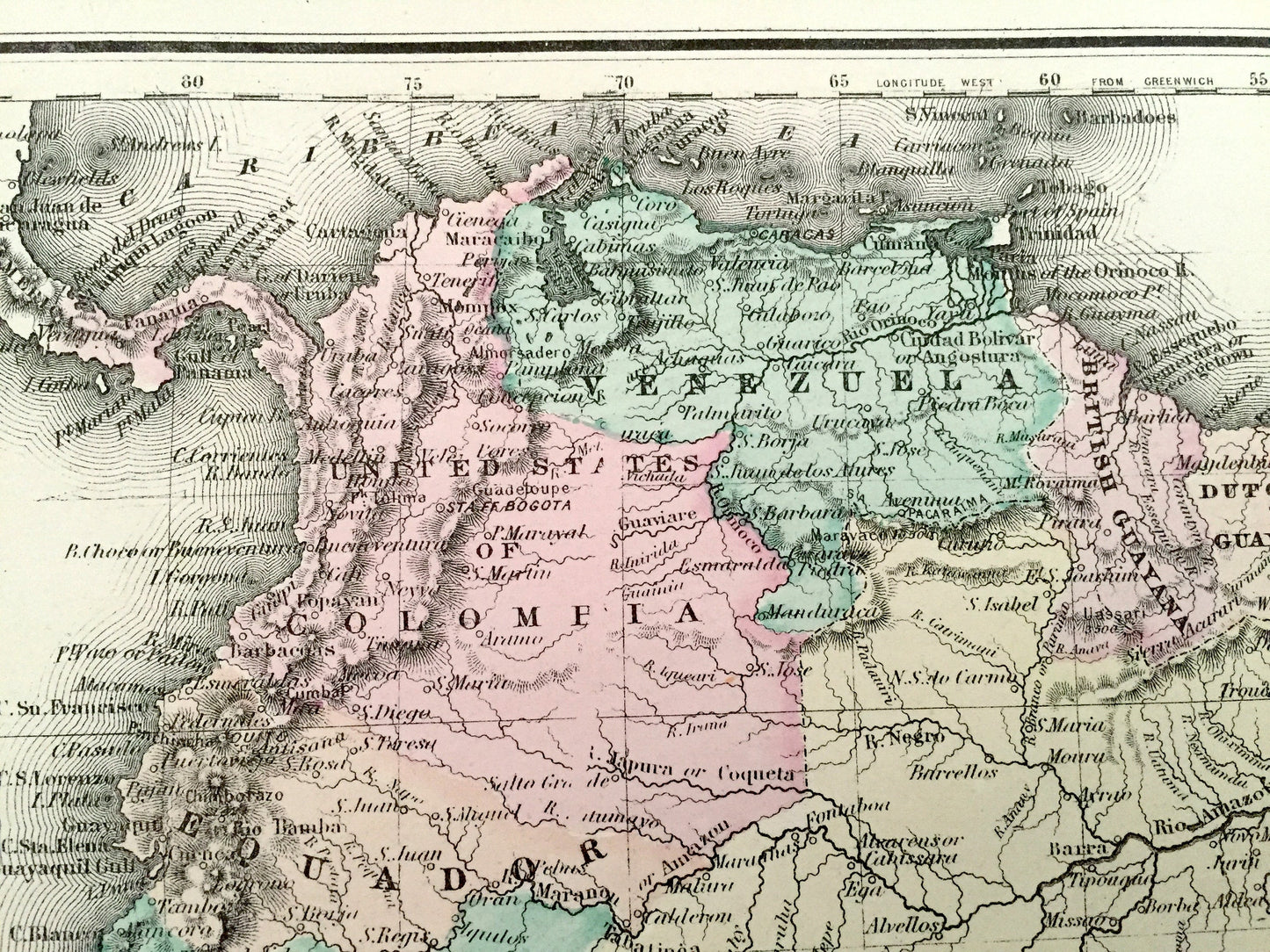Antique 1874 North America and South America Map from O.W. Gray's Atlas of United States of America; Stedman, Brown & Lyon – USA, Brazil