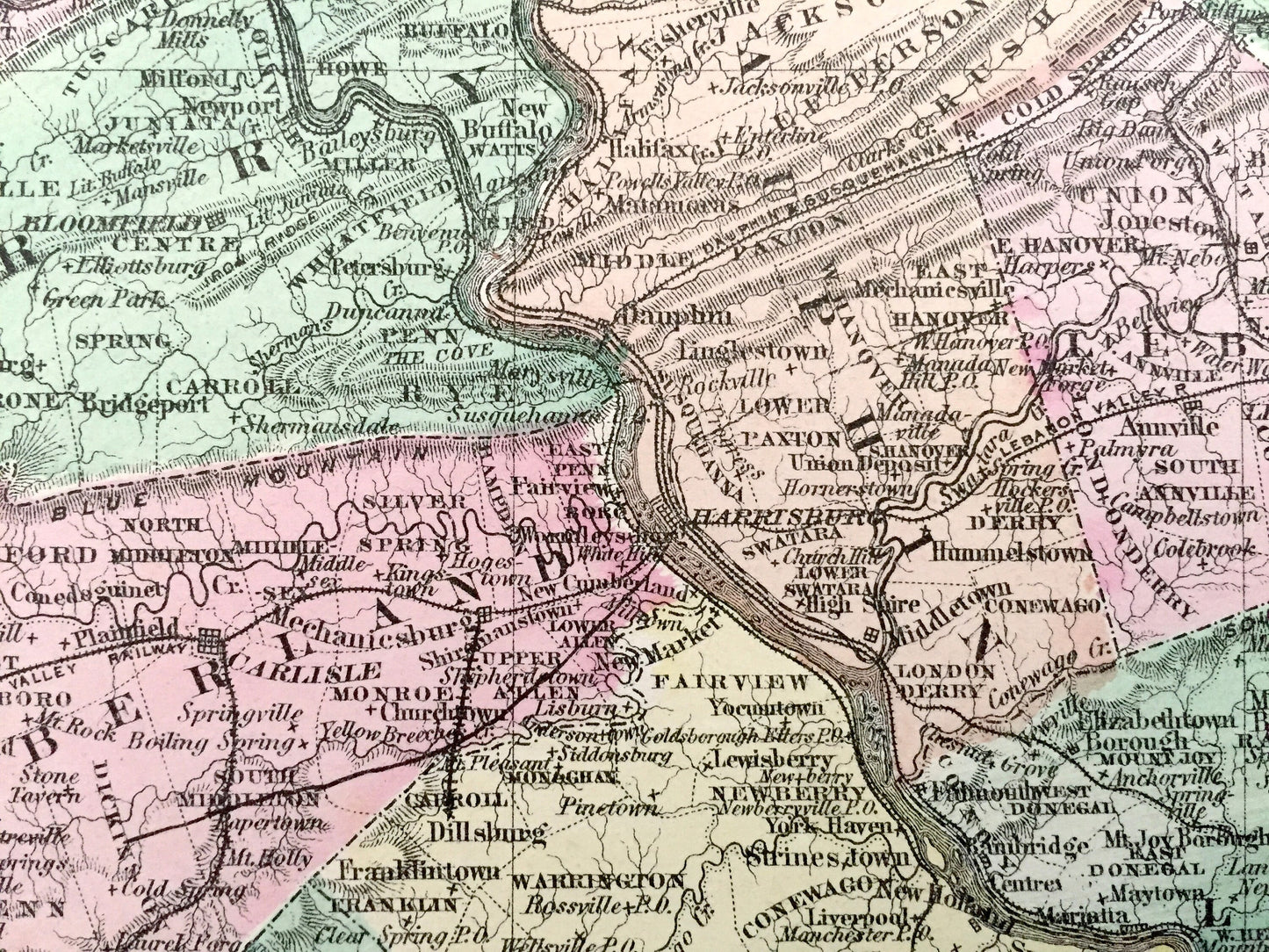 Antique 1874 Pennsylvania State / Baltimore / Philadelphia Map from O.W. Gray's Atlas of United States of America; Stedman, Brown & Lyon