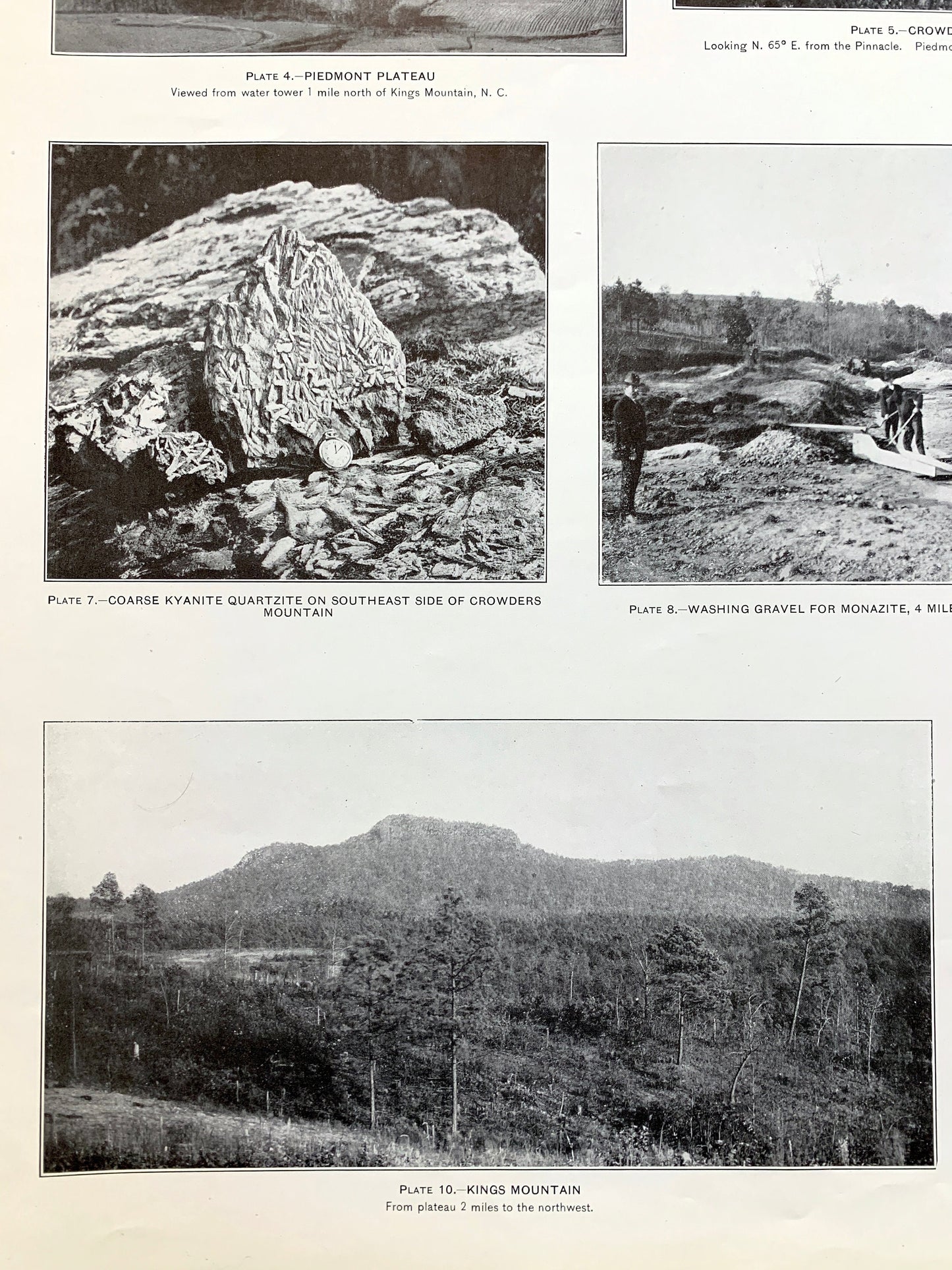 Antique 1931 Kings Mountain and Gaffney, North South Carolina Rock Formation Photographs – US Geological Survey – Crowders Mountain NC SC