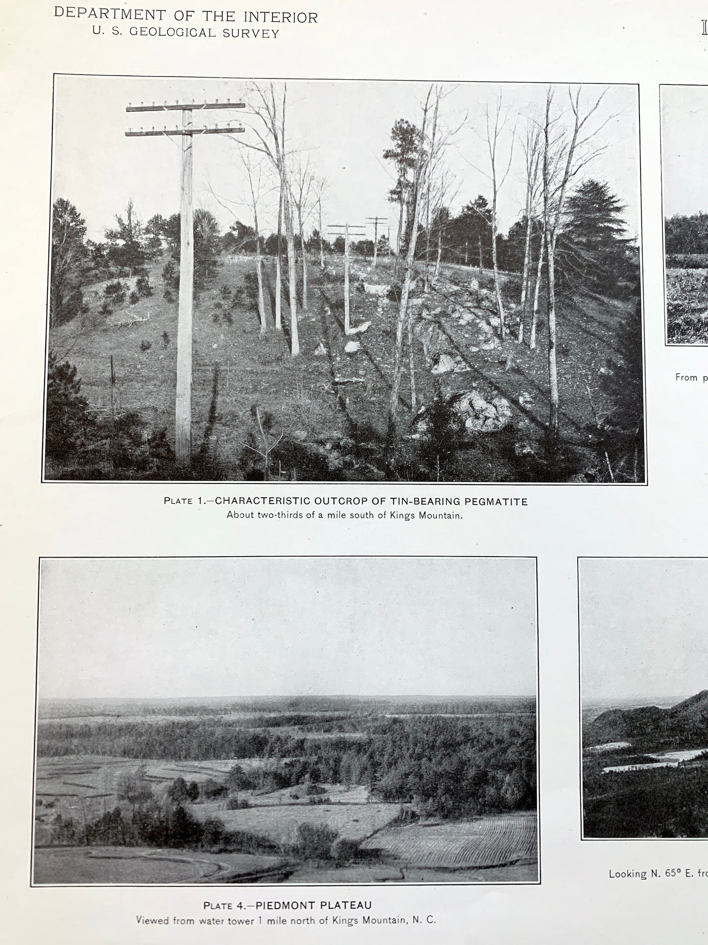 Antique 1931 Kings Mountain and Gaffney, North South Carolina Rock Formation Photographs – US Geological Survey – Crowders Mountain NC SC