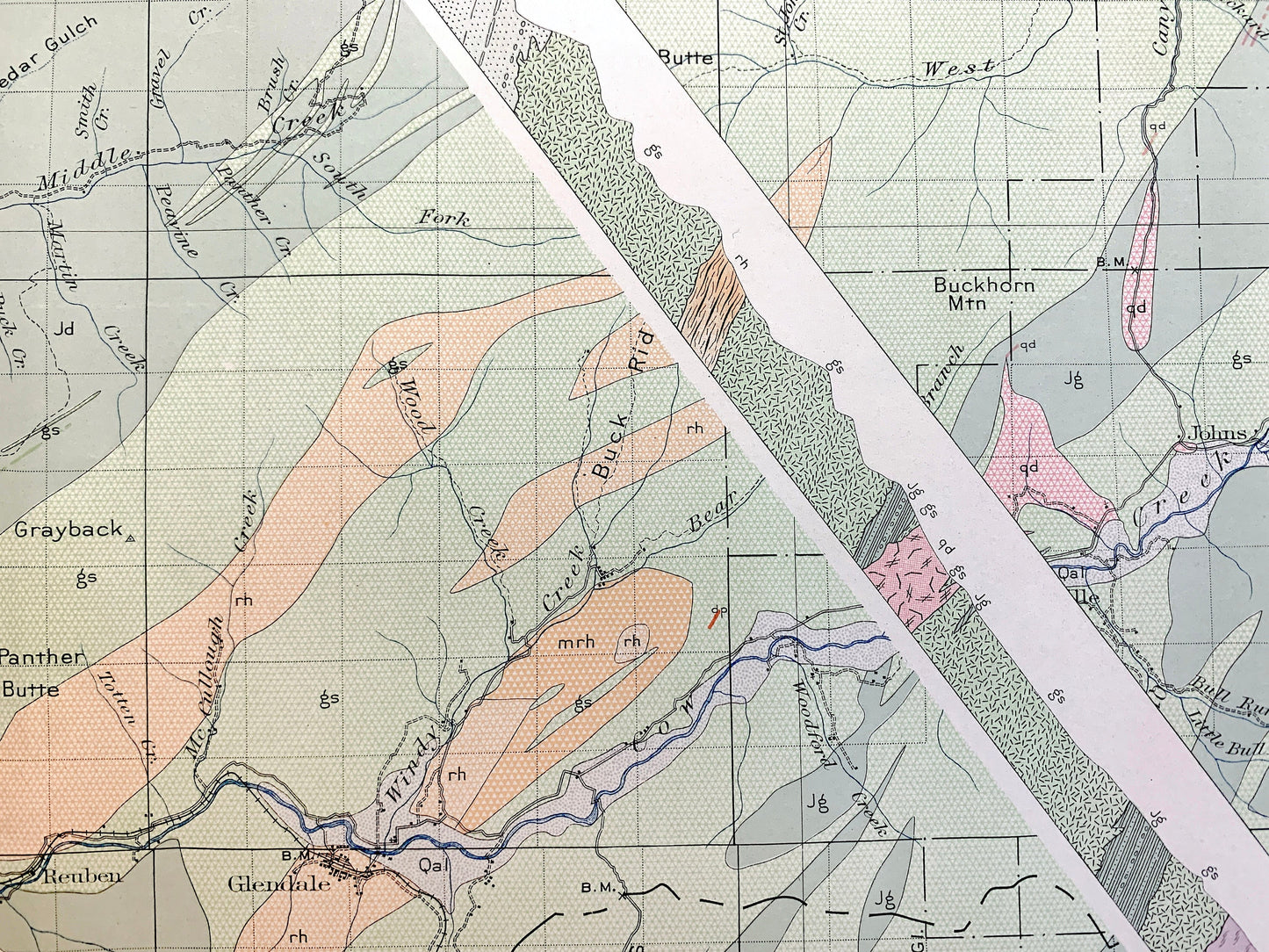 Antique Riddle, Oregon 1923 US Geological Survey Topographic Map – Douglas County, Winona, Merlin, Greenback, Perdue, Hugo, Forest Queen, OR