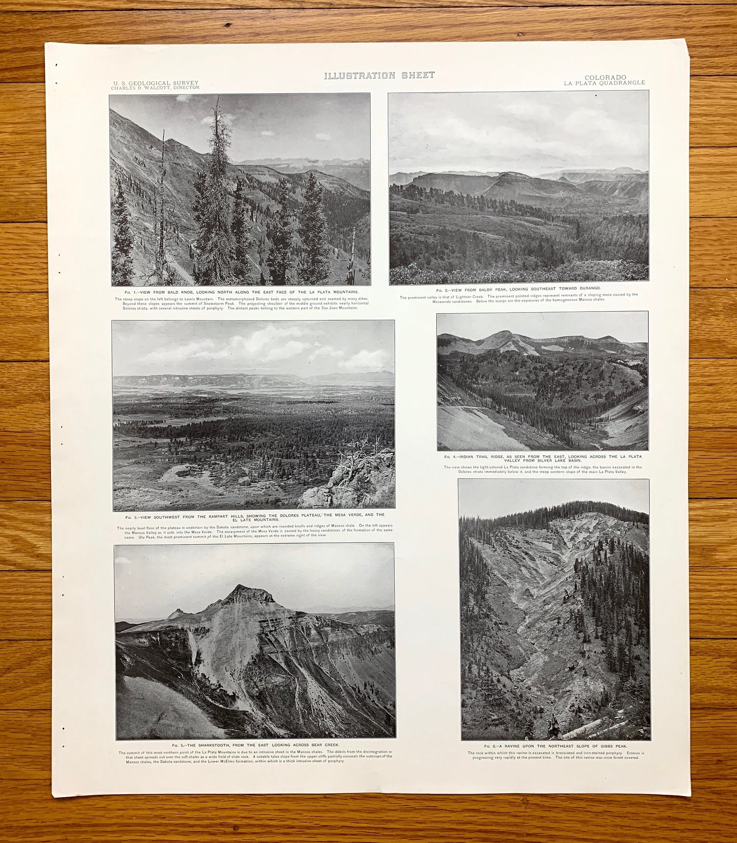 Antique 1899 La Plata, Colorado Rock Formation Photographs – US Geological Survey – Montezuma County, San Juan National Forest CO
