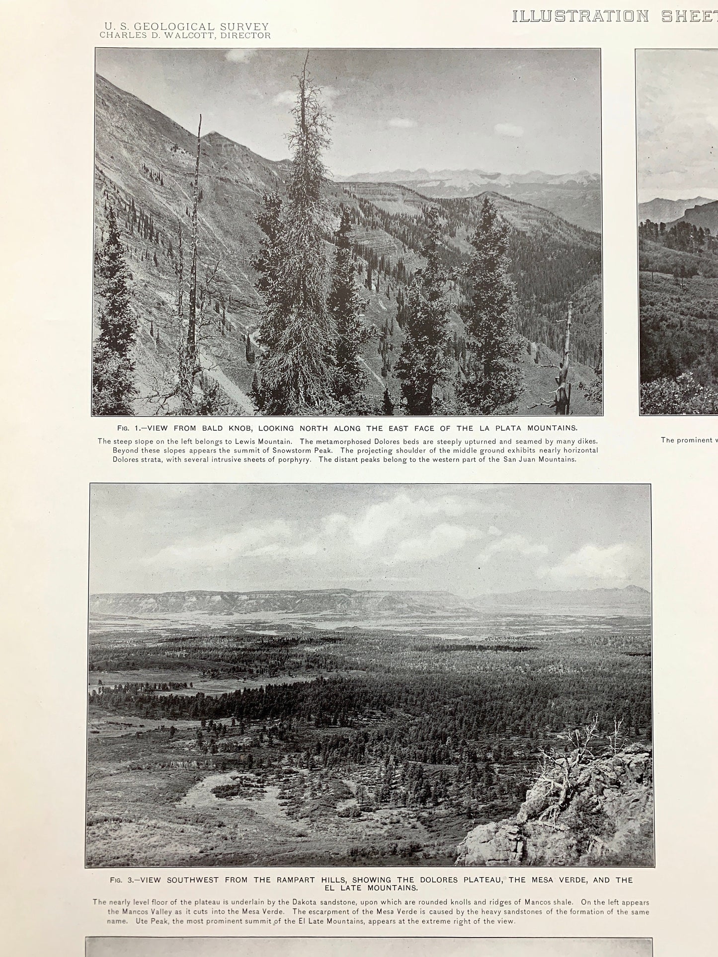 Antique 1899 La Plata, Colorado Rock Formation Photographs – US Geological Survey – Montezuma County, San Juan National Forest CO