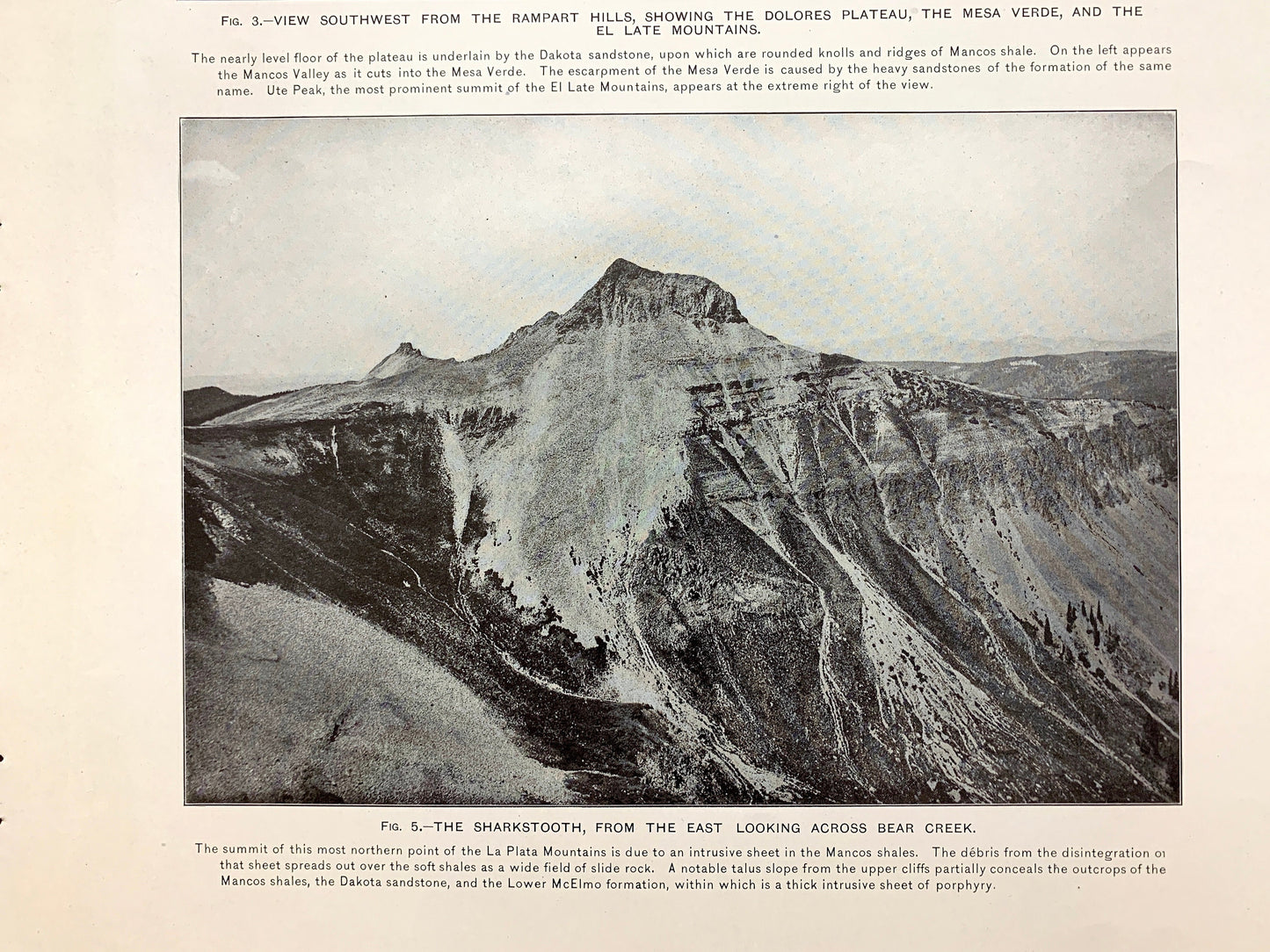 Antique 1899 La Plata, Colorado Rock Formation Photographs – US Geological Survey – Montezuma County, San Juan National Forest CO
