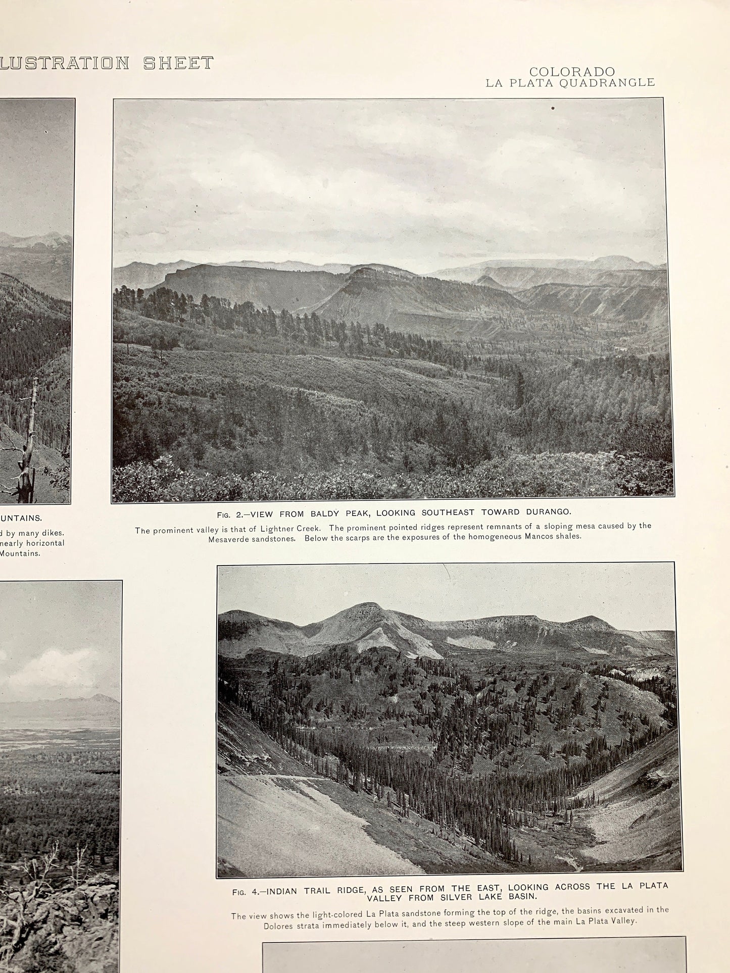 Antique 1899 La Plata, Colorado Rock Formation Photographs – US Geological Survey – Montezuma County, San Juan National Forest CO
