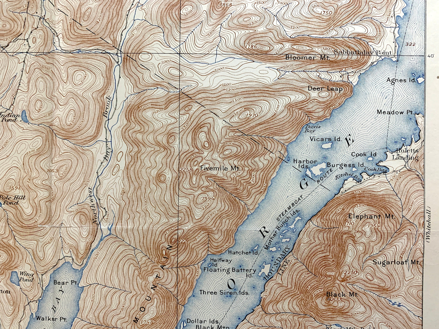Antique Bolton Landing, New York 1900 US Geological Survey Topographic Map – Adirondacks, Lake George, Silver Bay, Horicon, Hague Schroon NY