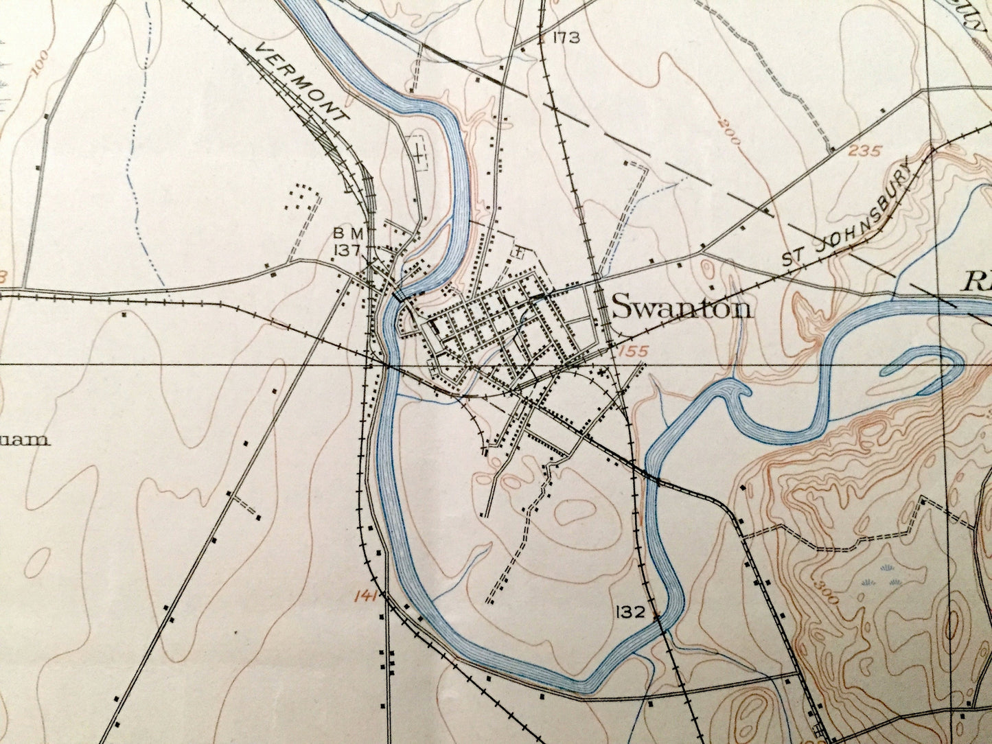 Antique St Albans, Vermont 1916 US Geological Survey Topographic Map – Lake Champlain, Swanton, North Hero, Highgate, Alburg, Sheldon, VT
