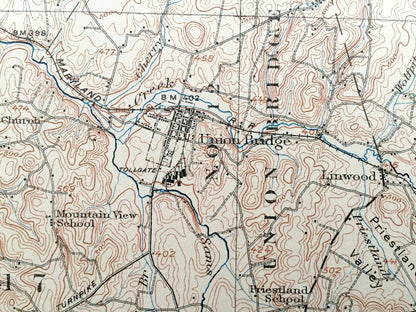 Antique Taneytown, Maryland 1911 US Geological Survey Topographic Map – Carroll, Frederick County, Union Bridge, Westminster, Adams, MD