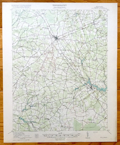 Antique Millsboro, Delaware 1917 US Geological Survey Topographic Map – Georgetown, Hardscrabble, Stockley, Mission, Phillips Hill, DE
