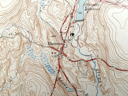 Antique Scotland, Connecticut 1946 US Geological Survey Topographic Map – Shetucket River, Windham County, Canterbury, Sprague, Lisbon, CT