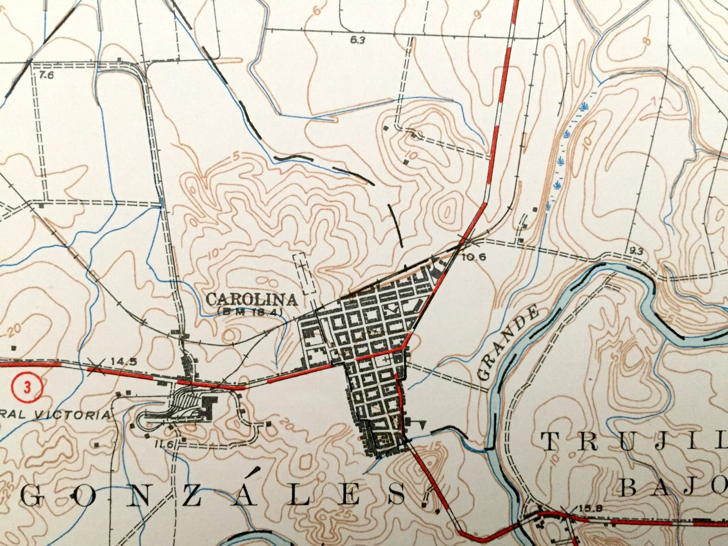 Antique Carolina, Puerto Rico 1947 US Geological Survey Topographic Map – Loíza Aldea, Torrecilla, Piñones, Playa De Las Tres Palmitas,