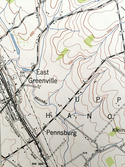Antique Milford Square, Pennsylvania 1943 US Geological Survey Topographic Map – Bucks, Montgomery County, Springfield, Marlborough, PA