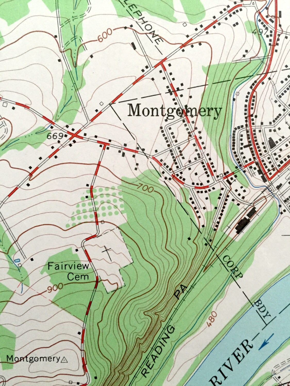 Antique Montoursville South, Pennsylvania 1965 US Geological Survey Topographic Map – Loyalsock, South Williamsport, Armstrong, Brady, Gregg