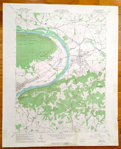 Antique Muncy, Pennsylvania 1965 US Geological Survey Topographic Map – Fairfield, Muncy Creek, Lewis, Delaware, Clinton, Montgomery