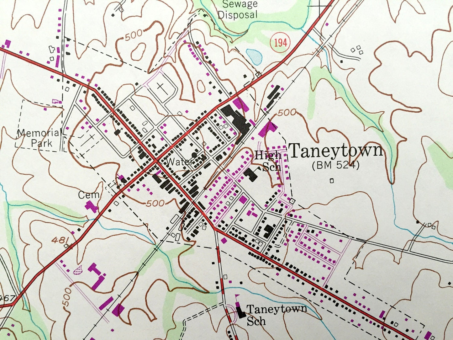 Antique Taneytown, Maryland 1953 US Geological Survey Topographic Map – Stumptown, Germany, Galt, Longville, Harney, Mount Joy, Pennsylvania