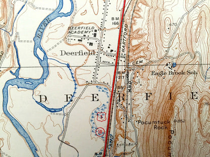 Antique Greenfield, Massachusetts 1941 US Geological Survey Topographic Map – Montague, Turners Falls, Deerfield, Sunderland Gill Wapping MA