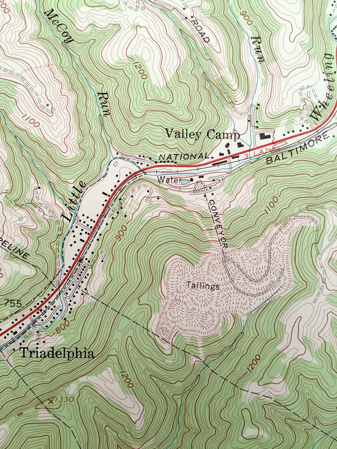 Antique Valley Grove, West Virginia & Donegal, Pennsylvania 1959 US Geological Survey Topographic Map – Liberty, Triadelphia, West Finley WV