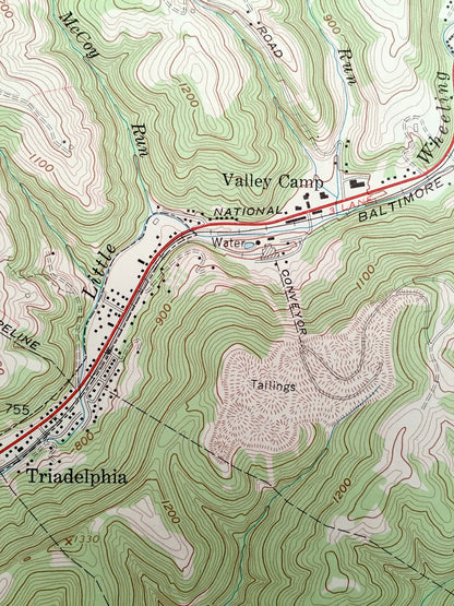 Antique Valley Grove, West Virginia & Donegal, Pennsylvania 1959 US Geological Survey Topographic Map – Liberty, Triadelphia, West Finley WV