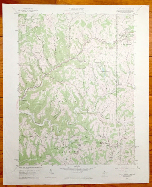 Antique Valley Grove, West Virginia & Donegal, Pennsylvania 1959 US Geological Survey Topographic Map – Liberty, Triadelphia, West Finley WV