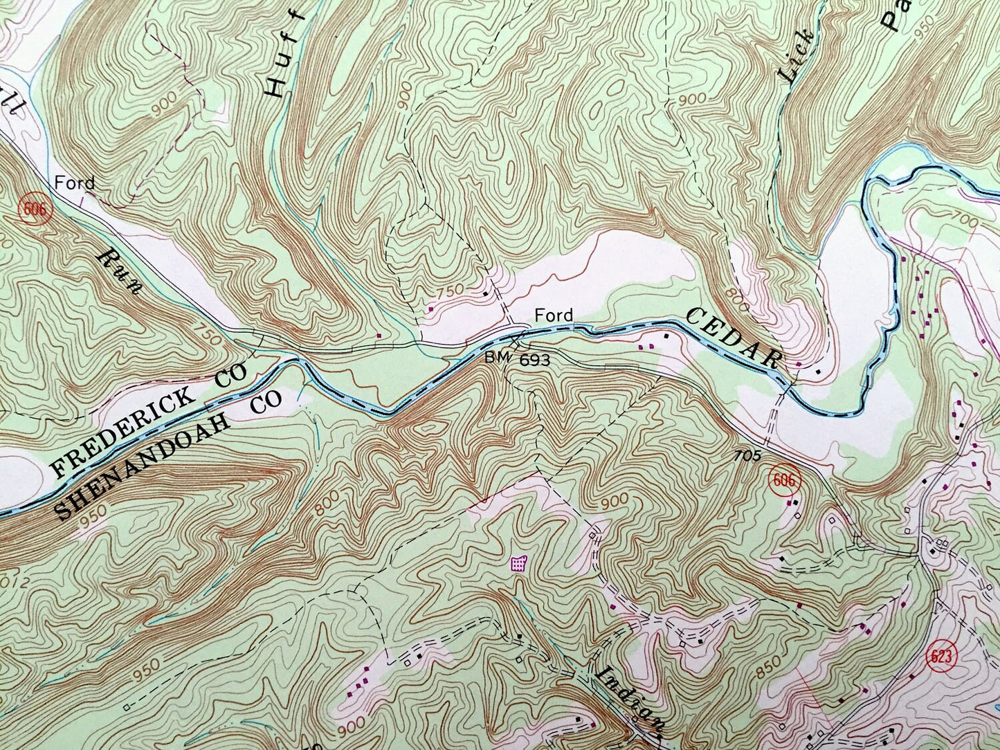 Antique Middletown, Virginia 1966 US Geological Survey Topographic Map – Marlboro, Lebanon Church, Wheatfield, Clary, Reliance, Oranda, VA