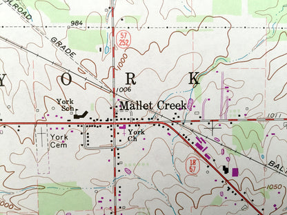 Antique Mallet Creek, Ohio 1961 US Geological Survey Topographic Map – Grafton, Liverpool, Abbeyville, Lafayette, Litchfield, Medina