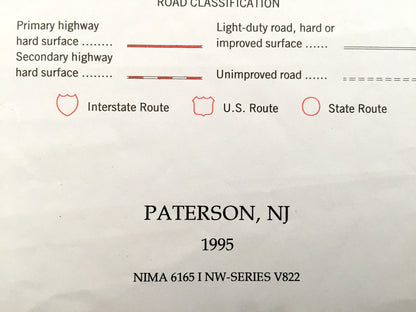 Antique Paterson, New Jersey 1995 US Geological Survey Topographic Map – Wayne, Little Falls, Hawthorne, Fair Lawn, Ridgewood, Clifton, NJ