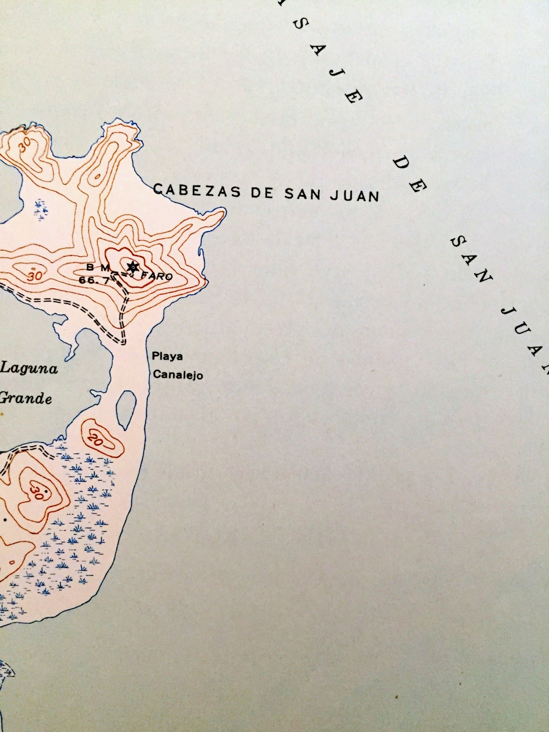 Antique Cayo Icacos, Puerto Rico 1945 US Geological Survey Topographic Map – Fajardo, La Cardillera, Pasaje de San Juan, Cabezas, Vieques PR