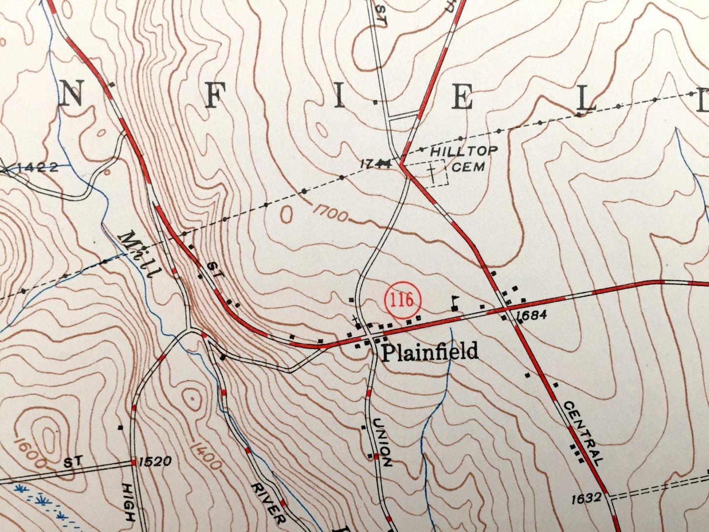 Antique Plainfield, Massachusetts 1948 US Geological Survey Topographic Map – Savoy, Hawley, Charlemont, Kings Corner, Windsor Pond, MA