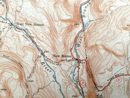Antique Tolland Center, Massachusetts 1948 US Geological Survey Topographic Map – Sandisfield, New Boston, North Colebrook, Hartland, MA