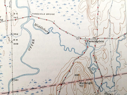 Antique Cornwall, Vermont 1946 US Geological Survey Topographic Map – Middlebury, Salisbury, Farmingdale, West Salisbury, Shoreham, VT