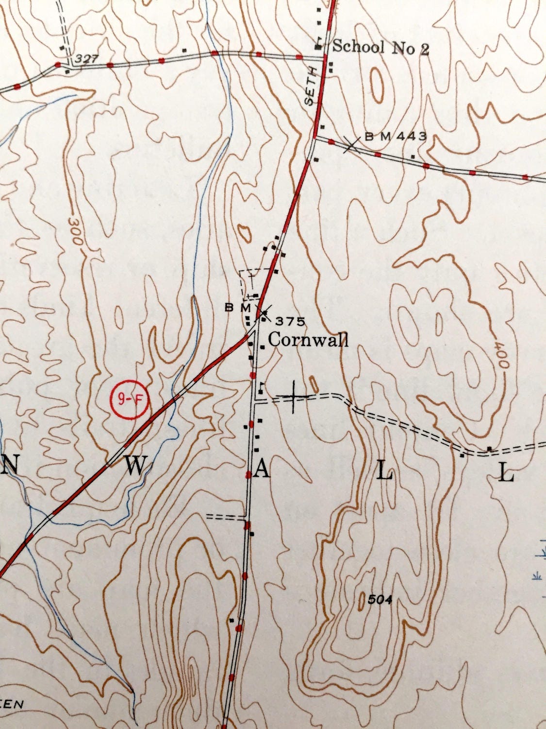 Antique Cornwall, Vermont 1946 US Geological Survey Topographic Map – Middlebury, Salisbury, Farmingdale, West Salisbury, Shoreham, VT