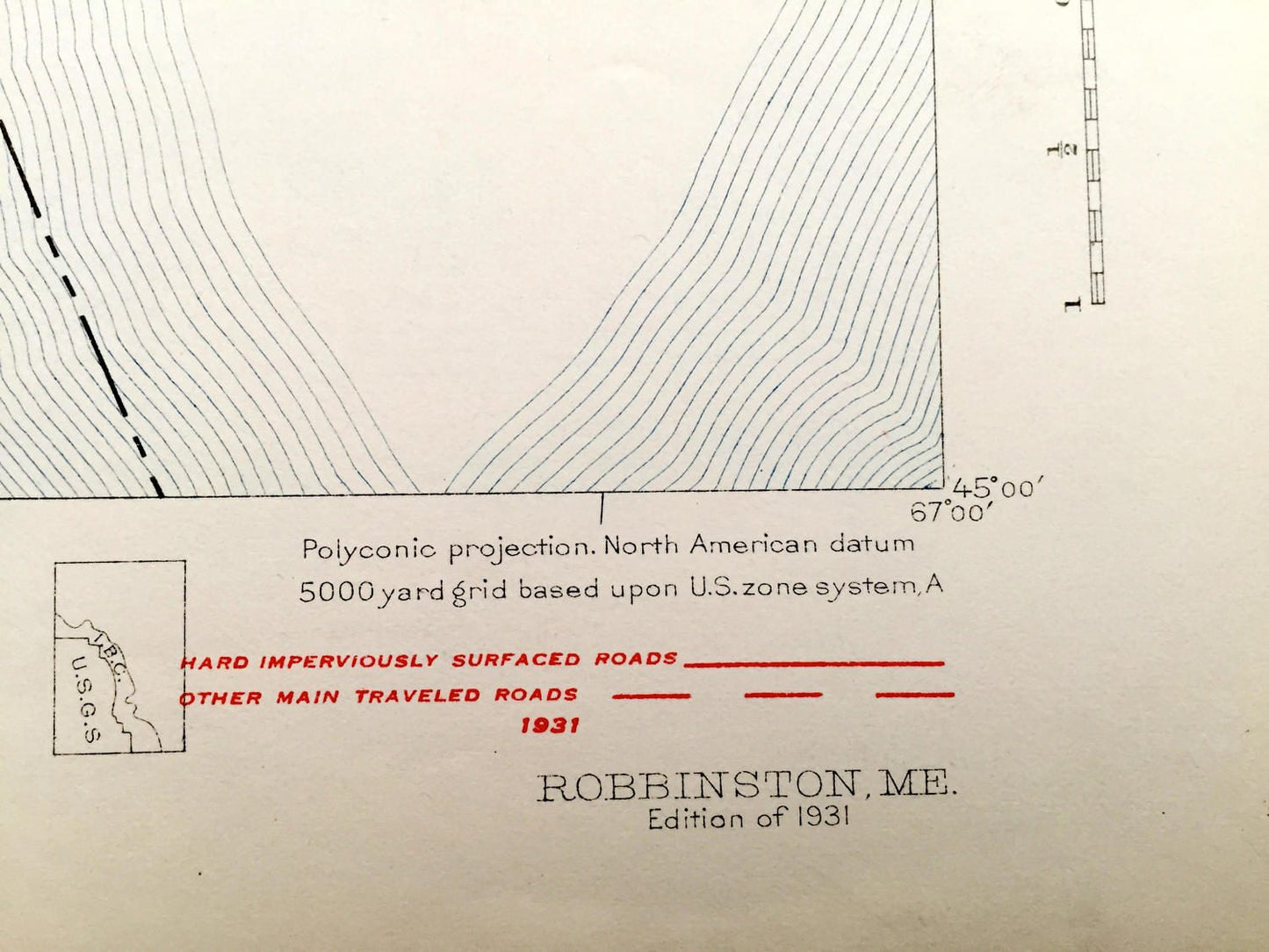 Antique Robbinston, Maine 1931 US Geological Survey Topographic Map – Washington County, Calais, Boyden Lake, Pennamaquan, St Croix River ME