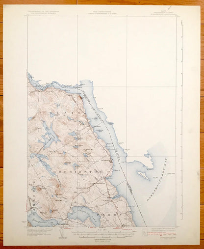 Antique Robbinston, Maine 1931 US Geological Survey Topographic Map – Washington County, Calais, Boyden Lake, Pennamaquan, St Croix River ME