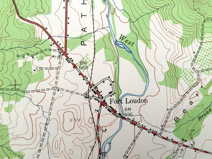 Antique McConnellsburg, Pennsylvania 1944 US Geological Survey Topographic Map – Peters Todd Buchanan State Forest Franklin Fulton County PA