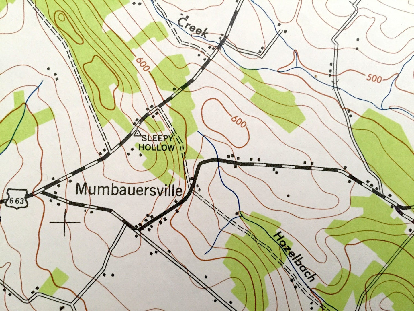 Antique Milford Square, Pennsylvania 1943 US Geological Survey Topographic Map – Bucks, Montgomery County, Springfield, Marlborough, PA