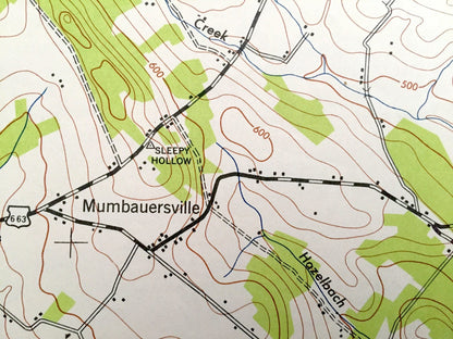 Antique Milford Square, Pennsylvania 1943 US Geological Survey Topographic Map – Bucks, Montgomery County, Springfield, Marlborough, PA