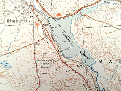 Antique Moscow, Pennsylvania 1949 US Geological Survey Topographic Map – Lackawanna County, Roaring Brook, Covington, Spring, Elmhurst, PA