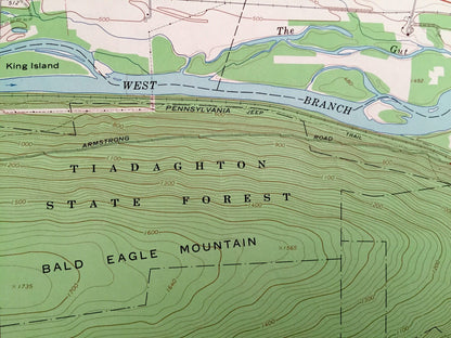 Antique Muncy, Pennsylvania 1965 US Geological Survey Topographic Map – Fairfield, Muncy Creek, Lewis, Delaware, Clinton, Montgomery