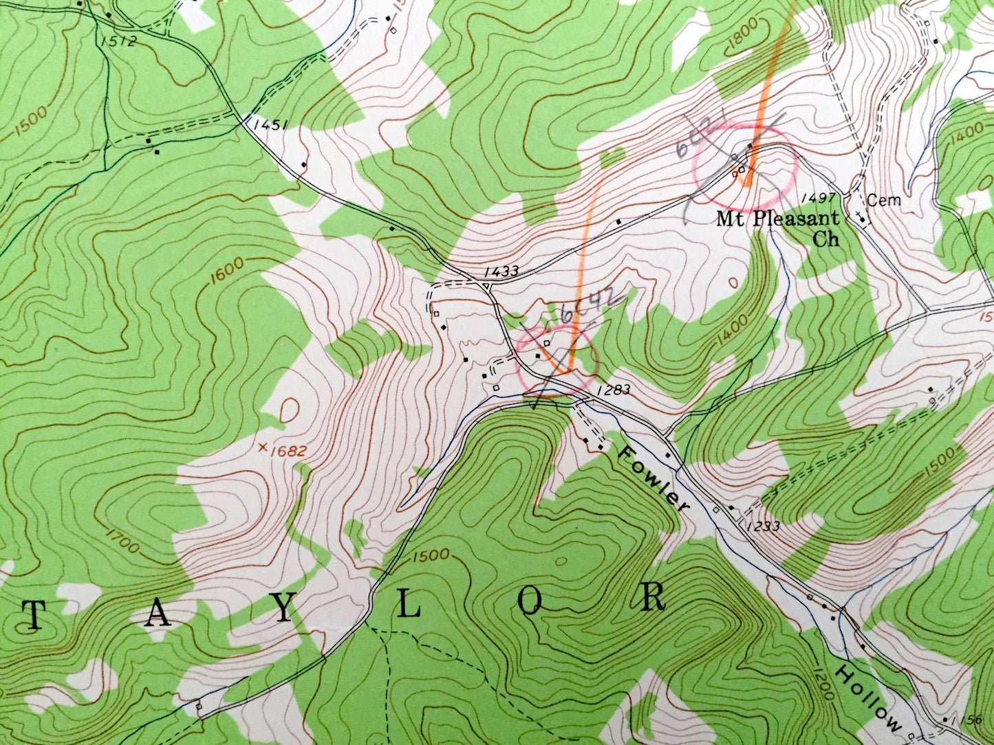 Antique Sandy Ridge, Pennsylvania 1958 US Geological Survey Topographic Map – Rush, Moshannon, Taylor, PA State Game Lands, Worth