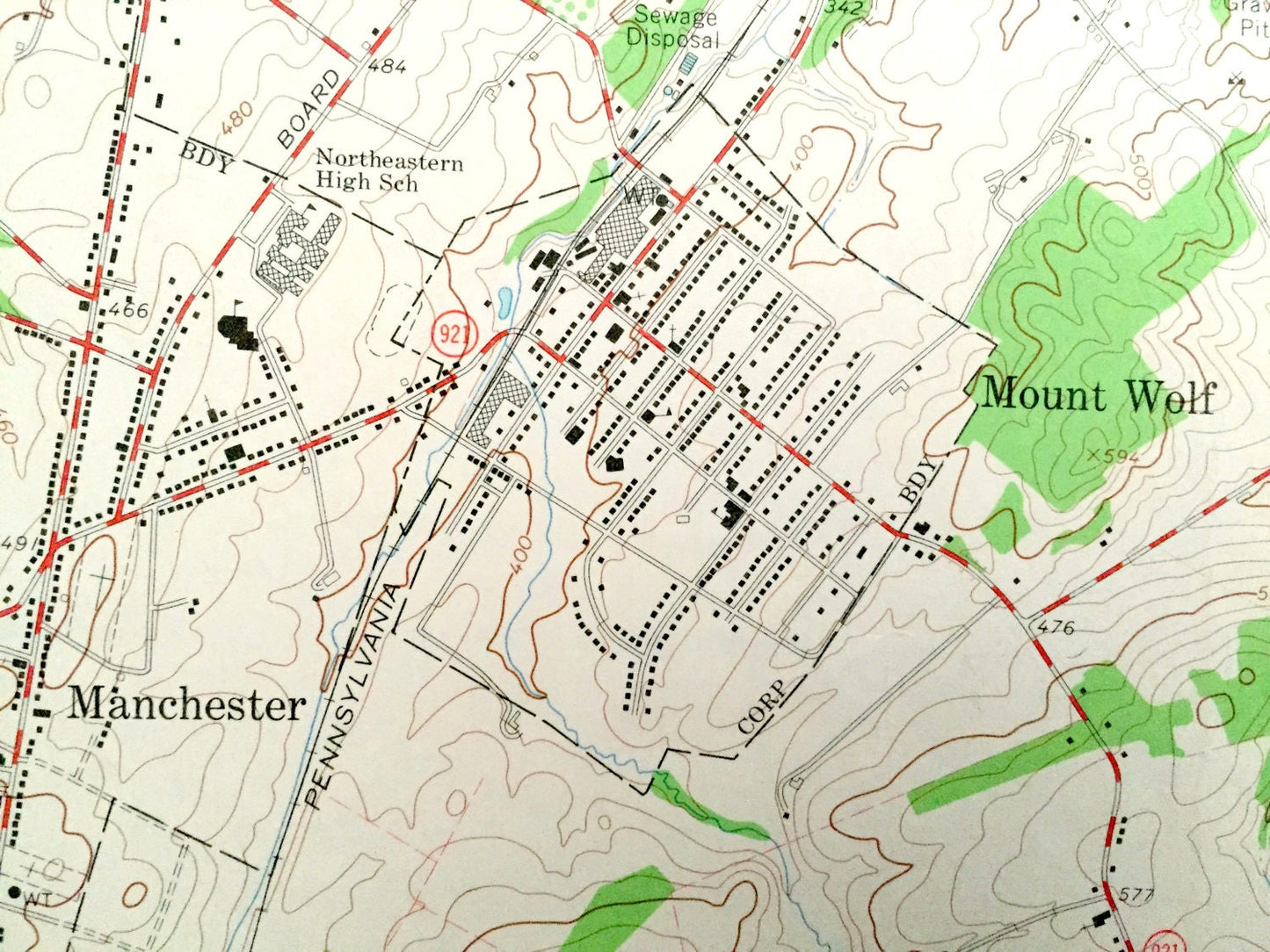 Antique York Haven, Pennsylvania 1964 US Geological Survey Topographic Map – Newberry, Conewago, East Manchester, Springettsbury, Hellam