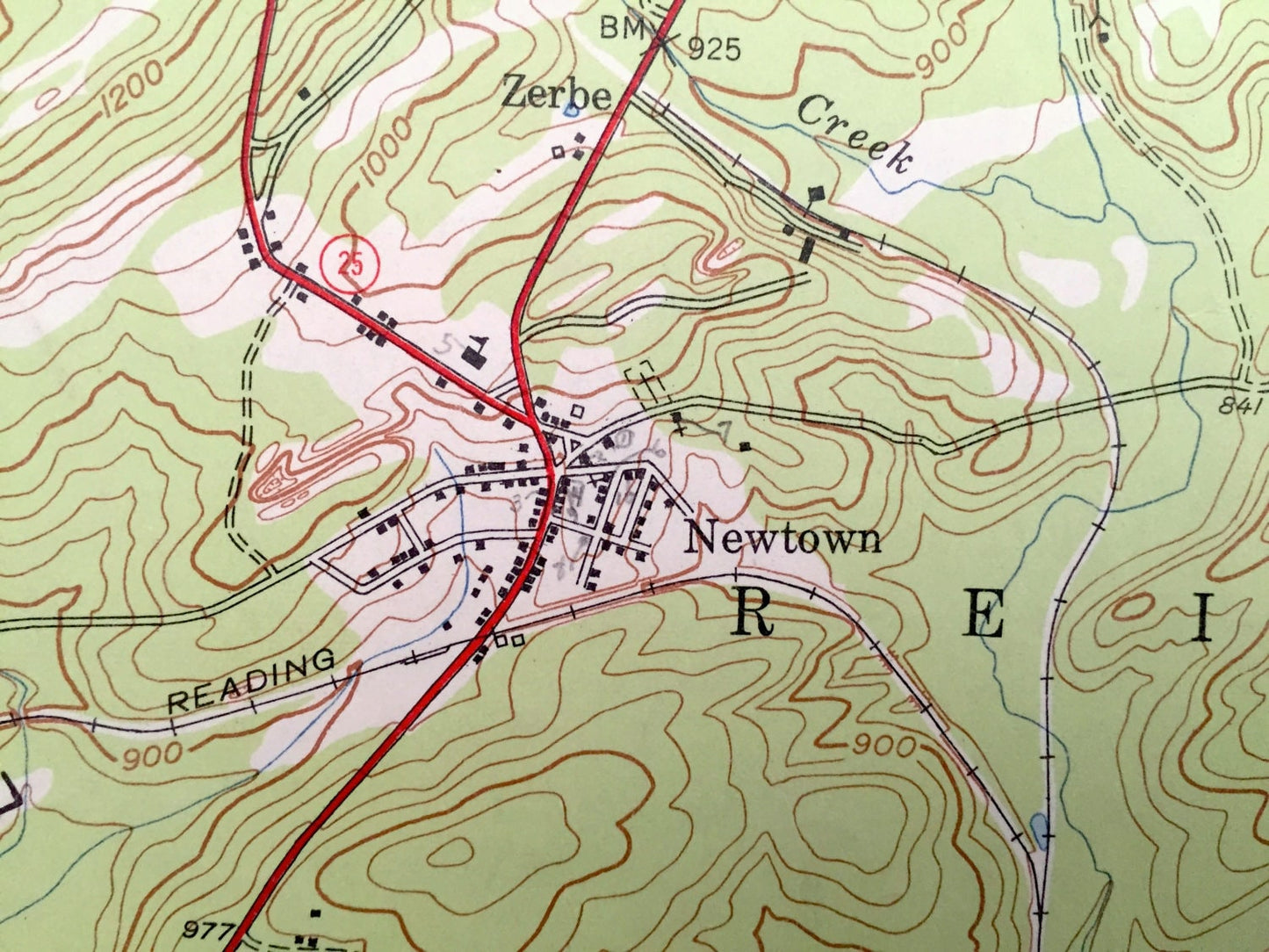 Antique Minersville, Pennsylvania 1955 US Geological Survey Topographic Map – Reilly, Newtown, Branch Dale, Foster, Cass Butler Llewellyn PA