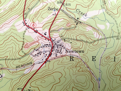 Antique Minersville, Pennsylvania 1955 US Geological Survey Topographic Map – Reilly, Newtown, Branch Dale, Foster, Cass Butler Llewellyn PA
