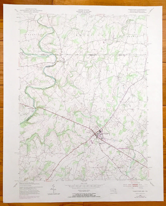 Antique Taneytown, Maryland 1953 US Geological Survey Topographic Map – Stumptown, Germany, Galt, Longville, Harney, Mount Joy, Pennsylvania
