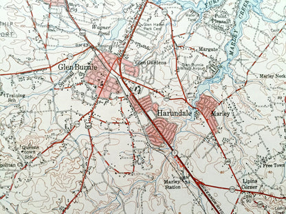 Antique Relay, Maryland 1947 US Geological Survey Topographic Map – Baltimore, Brooklyn, Anne Arundel, Patapsco, Magothy & Severn Rivers MD