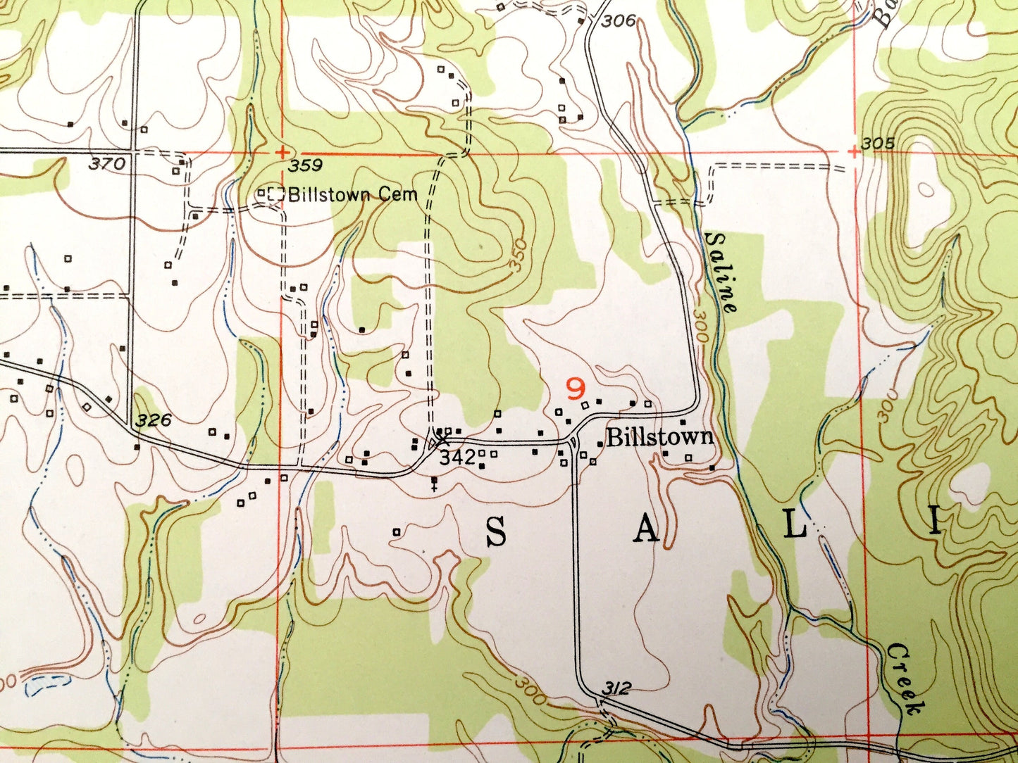 Antique Pisgah, Arkansas 1951 US Geological Survey Topographic Map – Saline, Wolf Creek, Redland, Wallaceburg, Pike, Hempstead County, AR